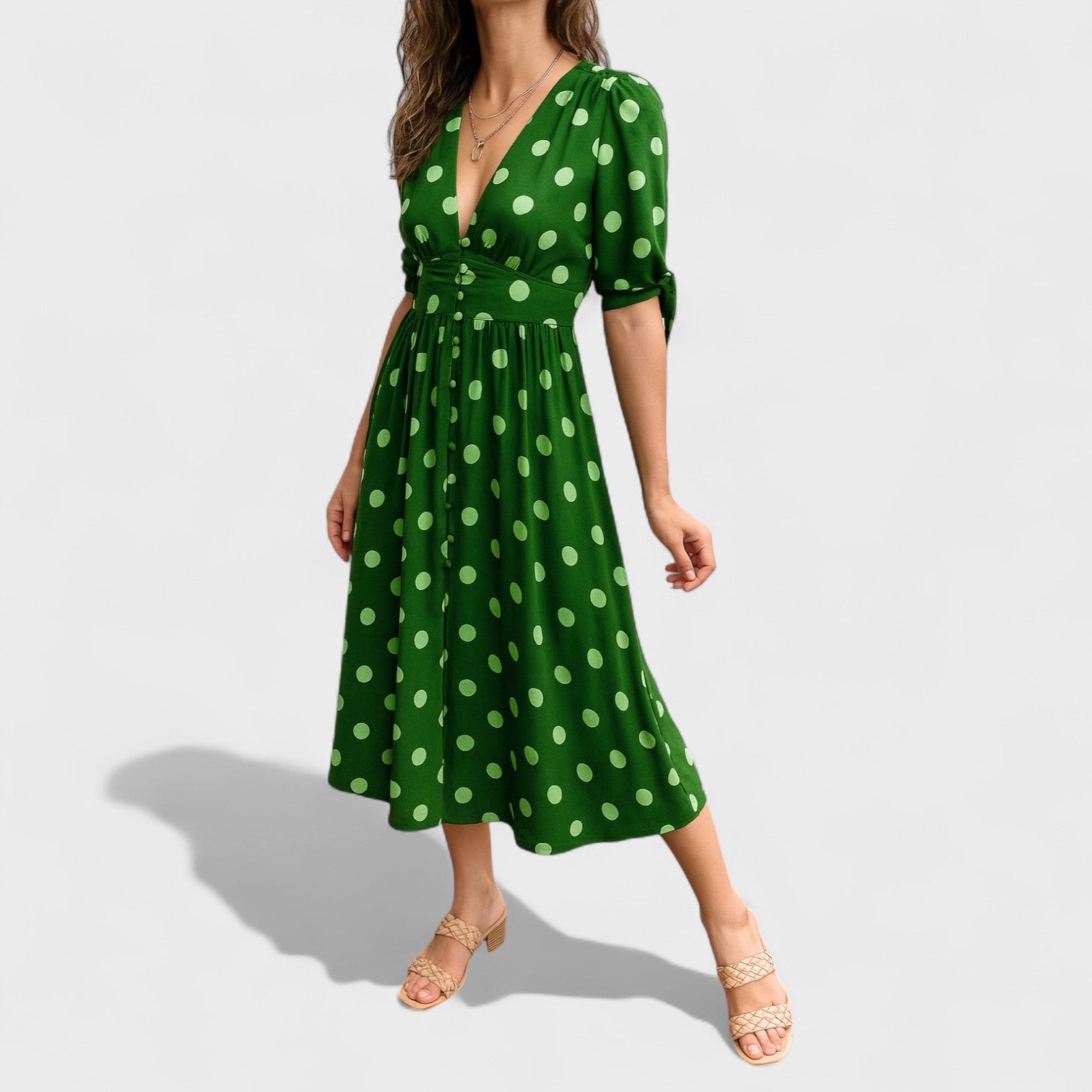 Eva - Holdmintás Midi Ruha