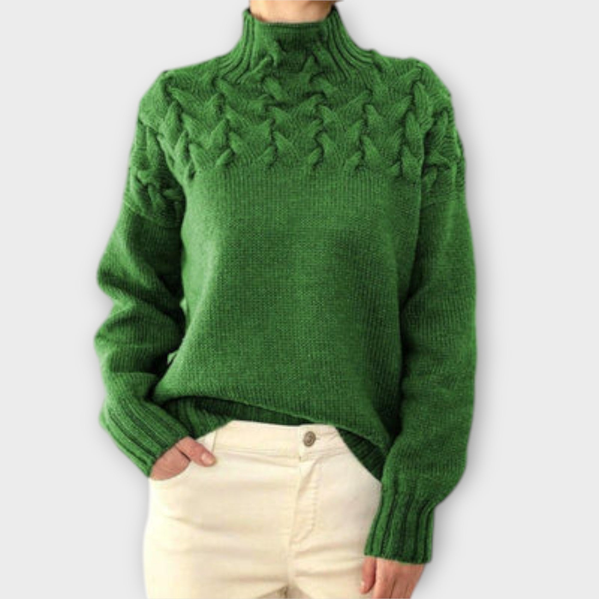 Ivana - Elegáns kötött pulóver garbóval