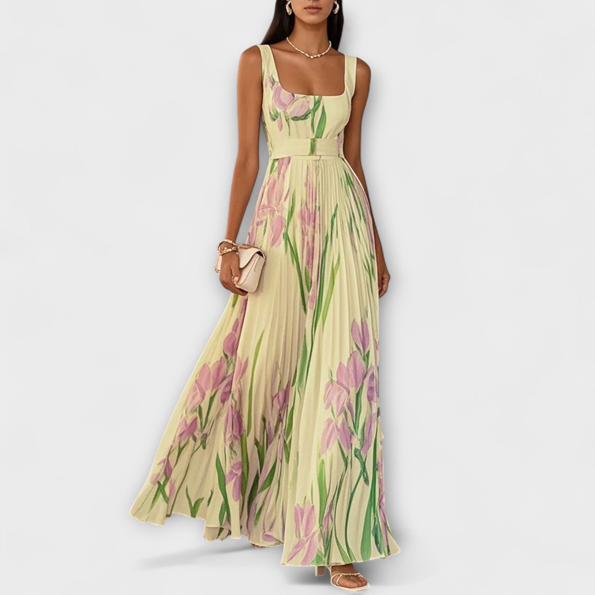 Penelope - Virágos Chiffon Maxi Ruha