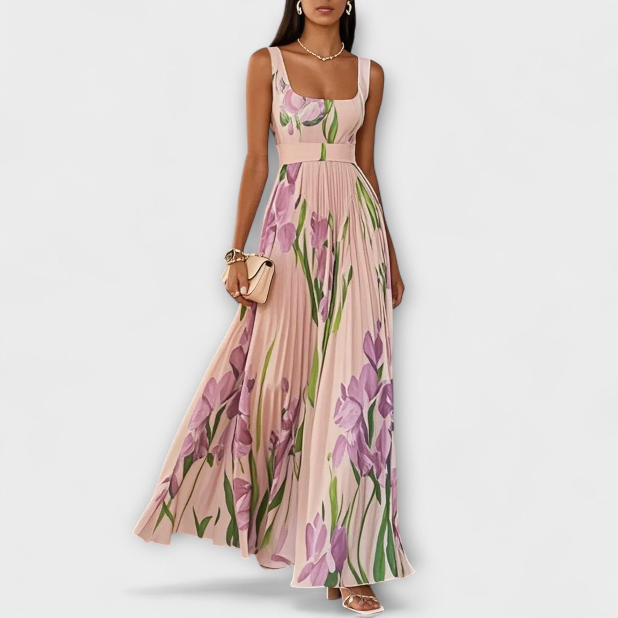 Penelope - Virágos Chiffon Maxi Ruha