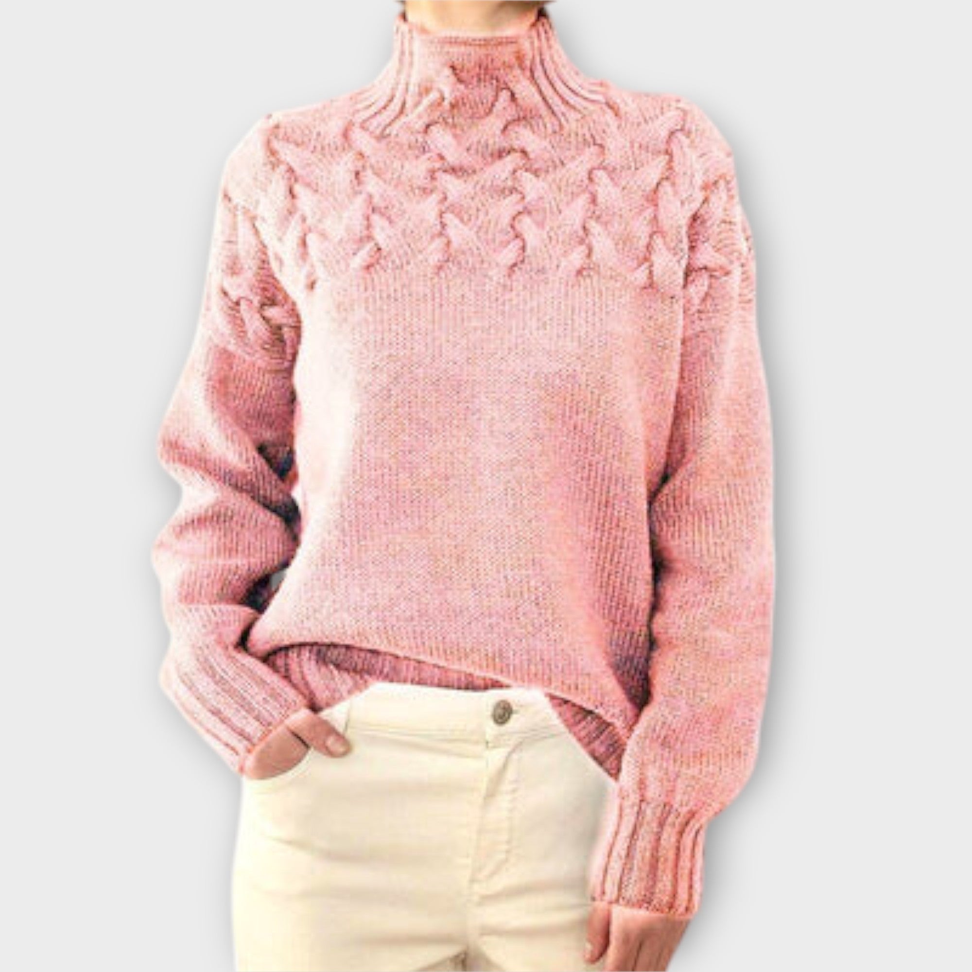 Ivana - Elegáns kötött pulóver garbóval