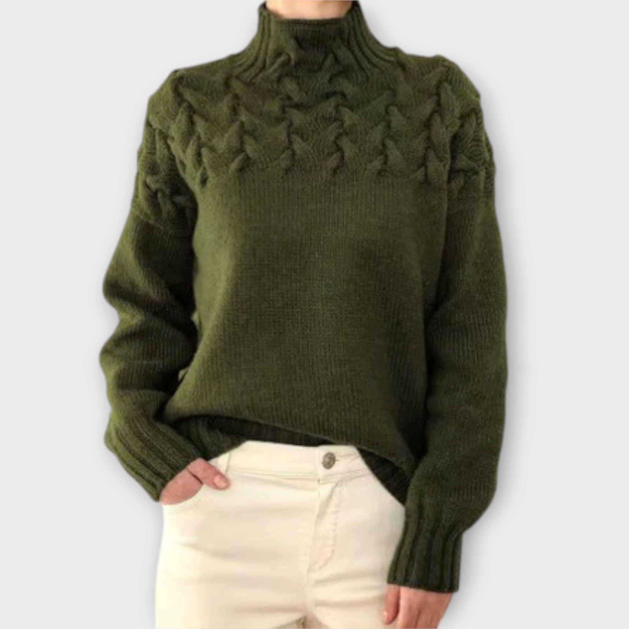 Ivana - Elegáns kötött pulóver garbóval