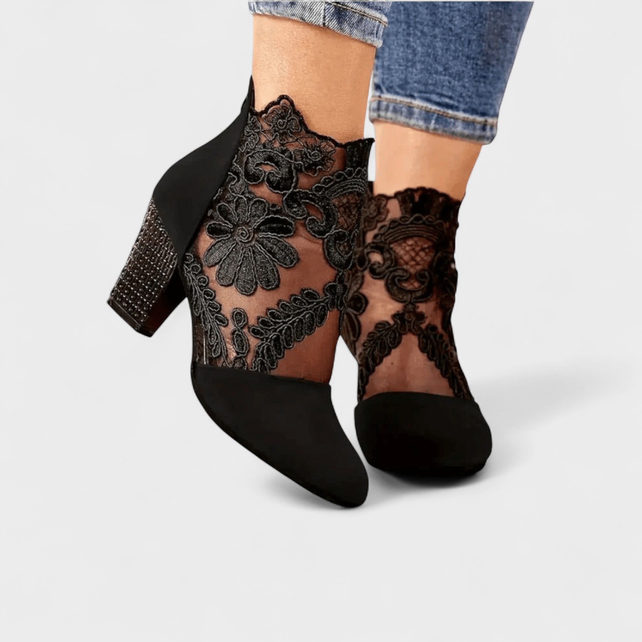 Charlotte™ | Elegáns virágmintás magassarkú