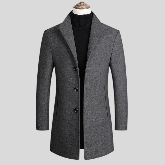 Duran - Elegáns Hosszú Téli Kabát Technikai Gyapjú Anyagból