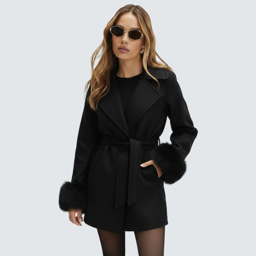 Dagmar™ | Elegáns kabát eko szőrmével