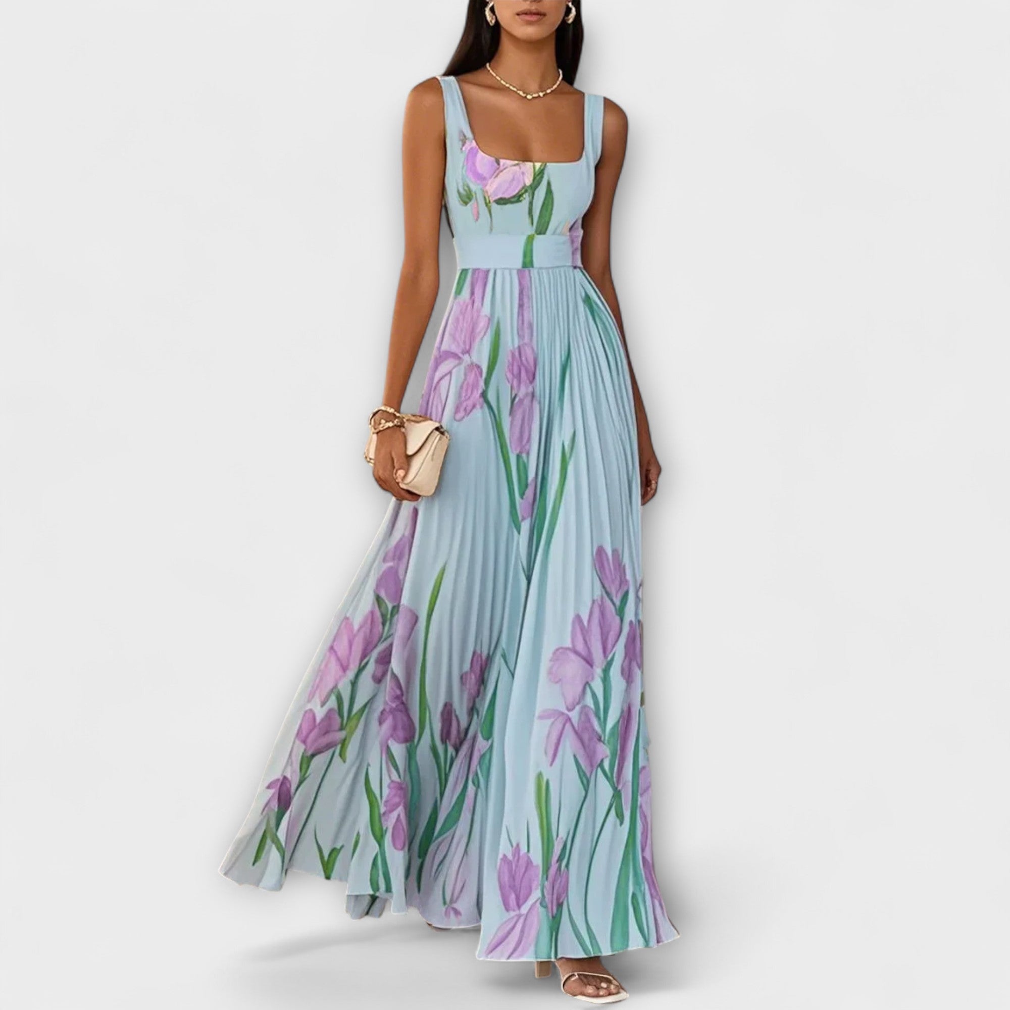 Penelope - Virágos Chiffon Maxi Ruha