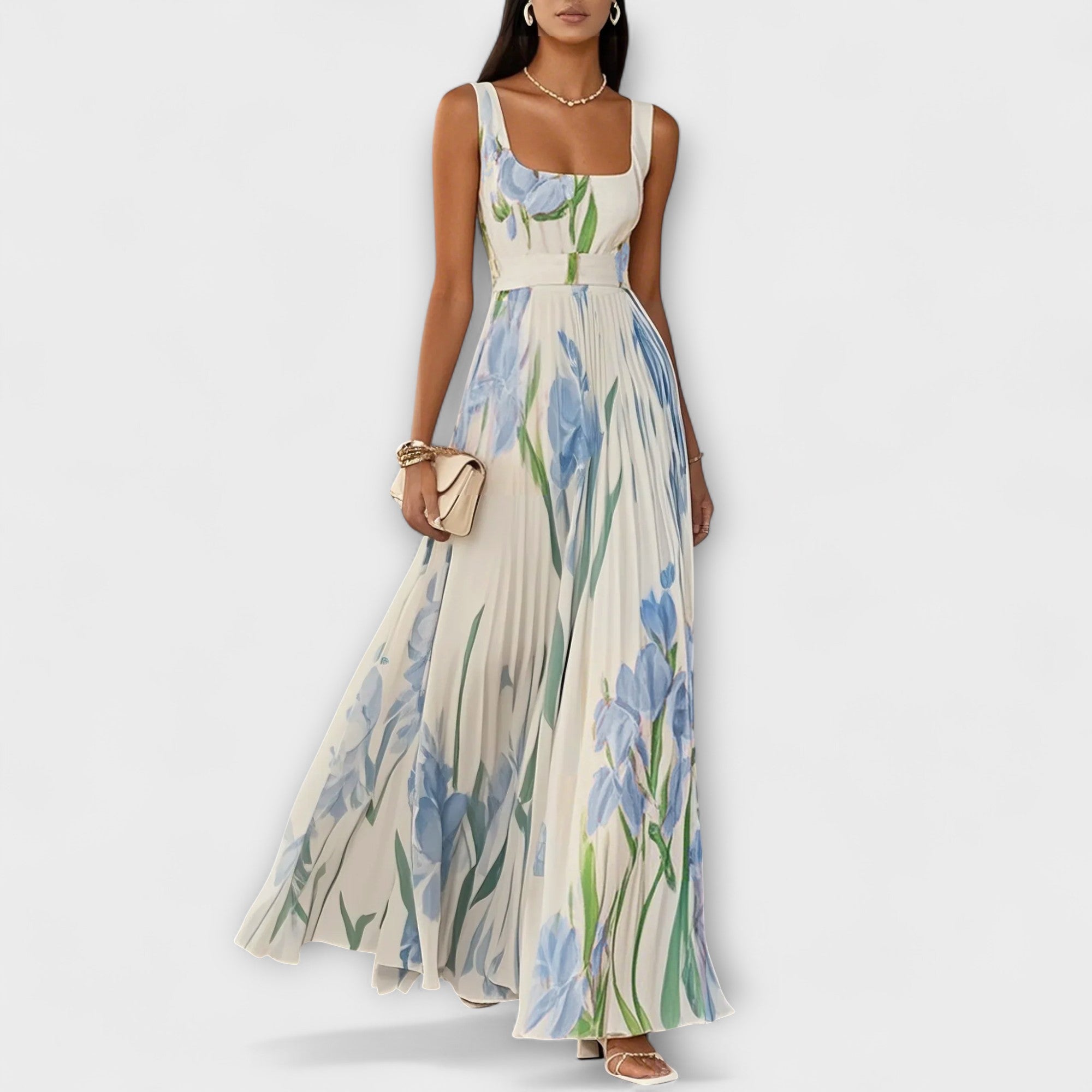 Penelope - Virágos Chiffon Maxi Ruha