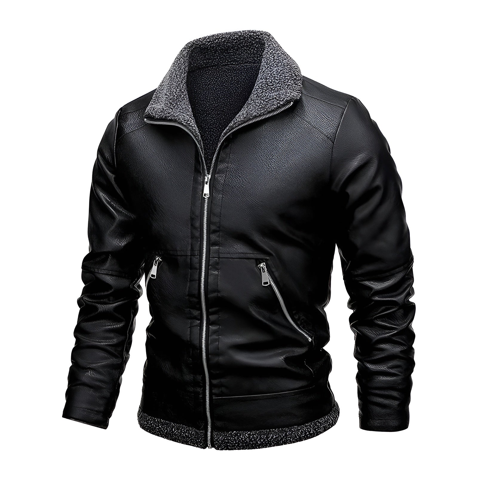 Léo™ | Elegáns bőrkabát, puha fleece béléssel