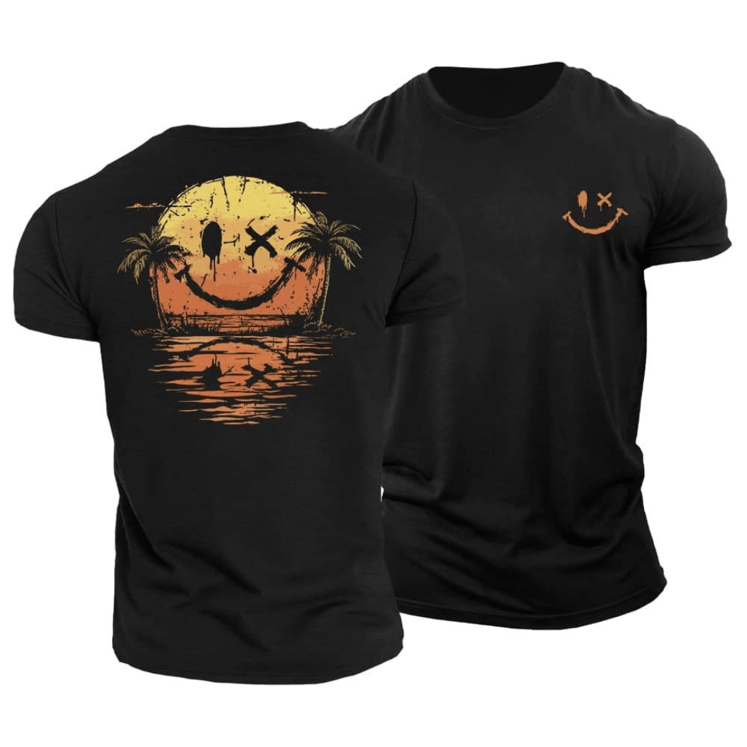 Ágoston - Nyári Smiley Tenger T-Shirt