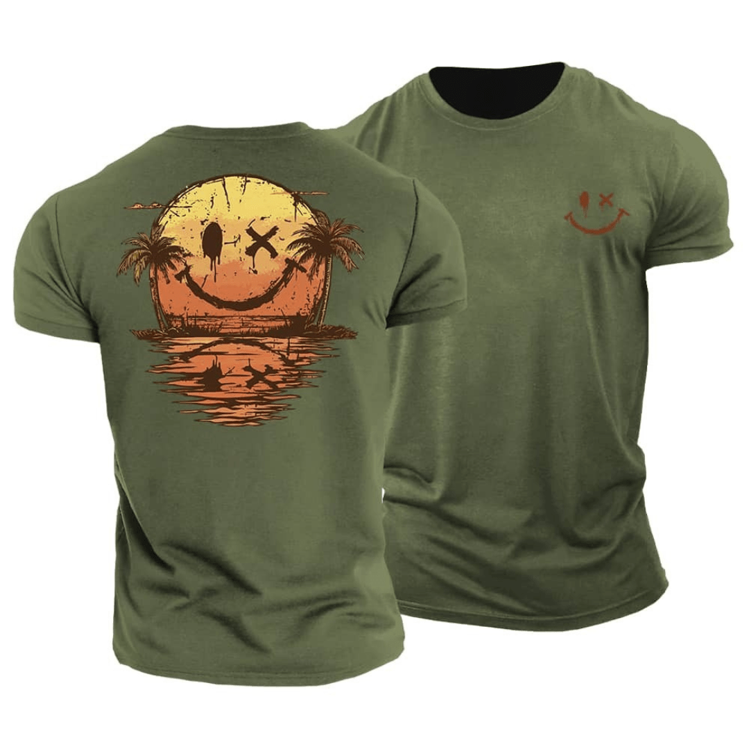 Ágoston - Nyári Smiley Tenger T-Shirt