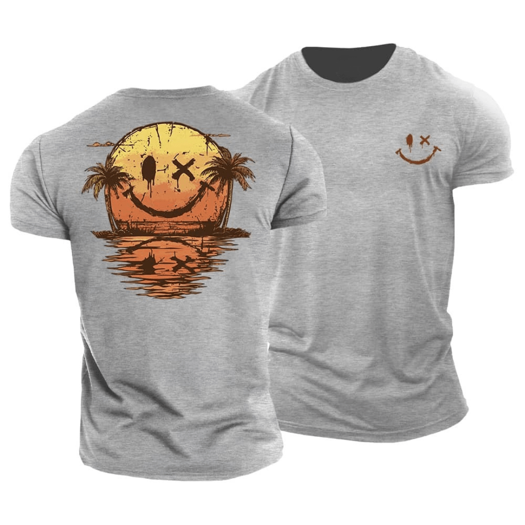 Ágoston - Nyári Smiley Tenger T-Shirt