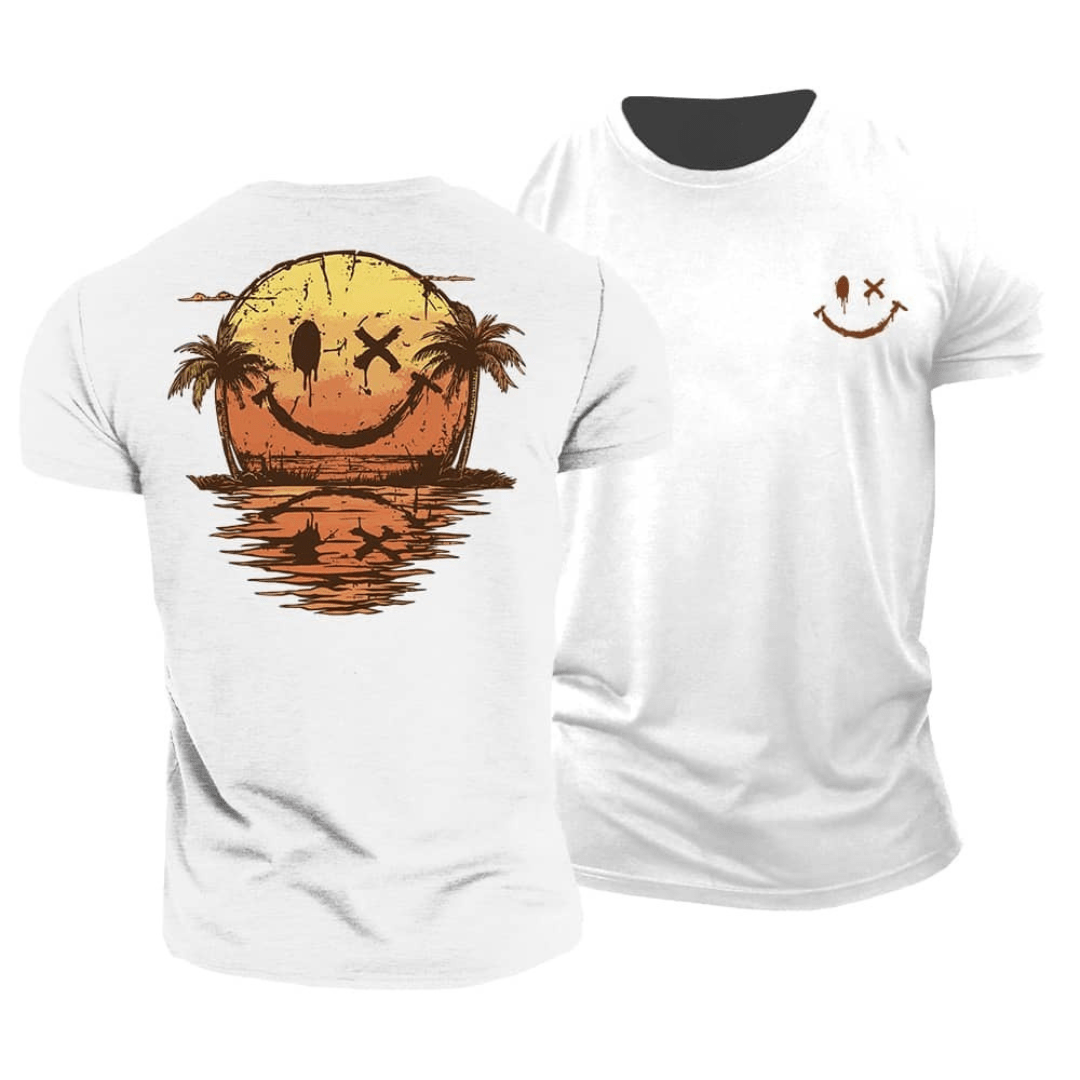 Ágoston - Nyári Smiley Tenger T-Shirt